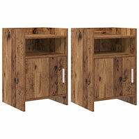 vidaXL Sängbord 2 pcs Gammalt trä 40 x 36 x 60 cm Konstruerat trä