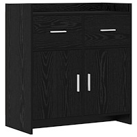 vidaXL Sideboard Svart ek 75 x 36 x 80 cm Konstruerat trä