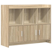 vidaXL Sideboard Sonoma-ek 98,5 x 33 x 80 cm Konstruerat trä