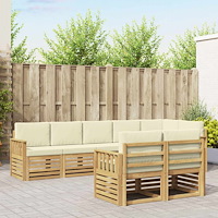 vidaXL Utomhussoffset 8 pcs Vit och grädde 306 x 128,5 x 73 cm