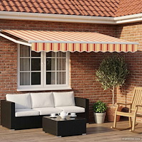 vidaXL Manuell utdragbar markis med LED-lampor Flerfärgsdesign 3 x 2 m