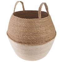 vidaXL Kruka med handtag Vit Ø 32 x 32 cm 100% Sjögräs
