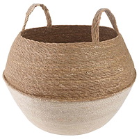 vidaXL Kruka med handtag Vit Ø 45 x 36 cm 100% Sjögräs