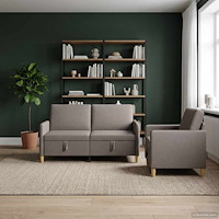 vidaXL Soffgrupp med förvaring 2 pcs Taupe Polyester