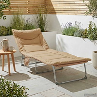 vidaXL Hopfällbar solstol med kudde Beige