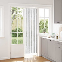 vidaXL Insektsgardin Chenille Ljusgrå och vit. 56 x 200 cm 100% PP