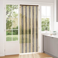 vidaXL Insektsgardin Chenille Mörkbrun och Beige 90 x 220 cm 100% PP
