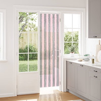 vidaXL Insektsgardin Chenille Silvergrå och Rosa 56 x 200 cm 100% PP