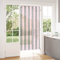 vidaXL Insektsgardin Chenille Silvergrå och rosa 90 x 200 cm 100% PP