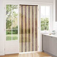 vidaXL Insektsgardin Chenille Brun och beige 90 x 220 cm 100% PP