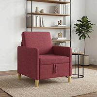 vidaXL Soffa med förvaring Vinröd 72 x 78 x 87 cm Polyester