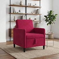 vidaXL Soffa med förvaring Vinröd 72 x 78 x 87 cm Polyester