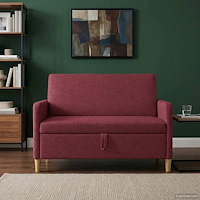 vidaXL Soffa med förvaring Vinröd 122 x 78 x 87 cm Polyester