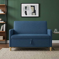 vidaXL Soffa med förvaring Blå 122 x 78 x 87 cm Polyester