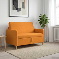 vidaXL Soffa med förvaring Mörkgul 122 x 78 x 87 cm Polyester