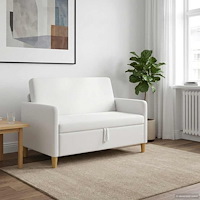 vidaXL Soffa med förvaring Vit 122 x 78 x 87 cm Polyester