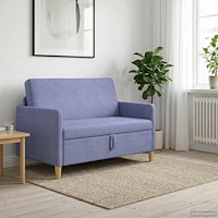 vidaXL Soffa med förvaring Jeansblå 122 x 78 x 87 cm Polyester