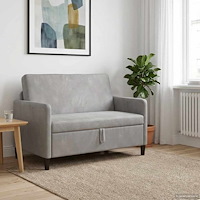 vidaXL Soffa med förvaring Ljusgrå 122 x 78 x 87 cm Polyester