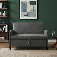 vidaXL Soffa med förvaring Mörkgrå 122 x 78 x 87 cm Polyester