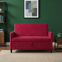vidaXL Soffa med förvaring Vinröd 122 x 78 x 87 cm Polyester