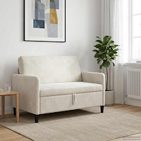 vidaXL Soffa med förvaring Gräddvit 122 x 78 x 87 cm Polyester