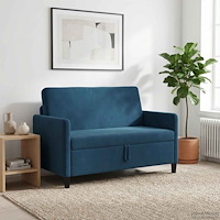 vidaXL Soffa med förvaring Blå 122 x 78 x 87 cm Polyester
