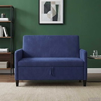 vidaXL Soffa med förvaring Polisblå 122 x 78 x 87 cm Polyester