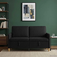 vidaXL Soffa med förvaring Svart 152 x 78 x 87 cm Polyester