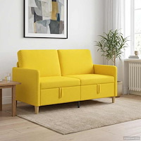 vidaXL Soffa med förvaring Ljusgul 152 x 78 x 87 cm Polyester