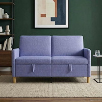 vidaXL Soffa med förvaring Jeansblå 152 x 78 x 87 cm Polyester