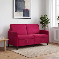vidaXL Soffa med förvaring Vinröd 152 x 78 x 87 cm Polyester
