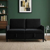 vidaXL Soffa med förvaring Svart 152 x 78 x 87 cm Polyester