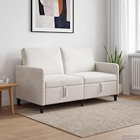 vidaXL Soffa med förvaring Gräddvit 152 x 78 x 87 cm Polyester