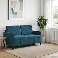 vidaXL Soffa med förvaring Blå 152 x 78 x 87 cm Polyester