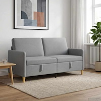 vidaXL Soffa med förvaring Ljusgrå 172 x 78 x 87 cm Polyester