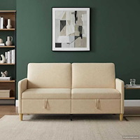 vidaXL Soffa med förvaring Gräddvit 172 x 78 x 87 cm Polyester