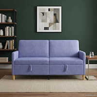 vidaXL Soffa med förvaring Jeansblå 172 x 78 x 87 cm Polyester