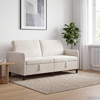 vidaXL Soffa med förvaring Gräddvit 172 x 78 x 87 cm Polyester