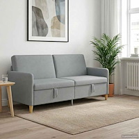 vidaXL Soffa med förvaring Ljusgrå 192 x 78 x 87 cm Polyester