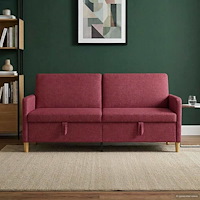 vidaXL Soffa med förvaring Vinröd 192 x 78 x 87 cm Polyester