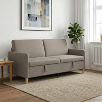vidaXL Soffa med förvaring Taupe 192 x 78 x 87 cm Polyester