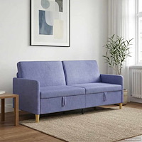 vidaXL Soffa med förvaring Jeansblå 192 x 78 x 87 cm Polyester
