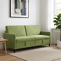 vidaXL Soffa med förvaring Ljusgrön 192 x 78 x 87 cm Polyester