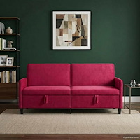 vidaXL Soffa med förvaring Vinröd 192 x 78 x 87 cm Polyester