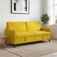 vidaXL Soffa med förvaring Gul 192 x 78 x 87 cm Polyester