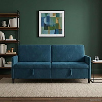 vidaXL Soffa med förvaring Blå 192 x 78 x 87 cm Polyester