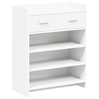 vidaXL Skoskåp med låda Vit 73,5 x 36 x 92 cm Konstruerat trä