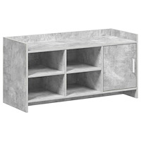 vidaXL Skoskåp med dörr Betonggrå 100 x 39,5 x 51 cm Konstruerat trä