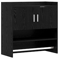 vidaXL Vägg hylla Väggmonterat Svart ek 80 x 36 x 80 cm