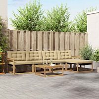vidaXL Utomhussoffset 6 pcs Vit och Beige